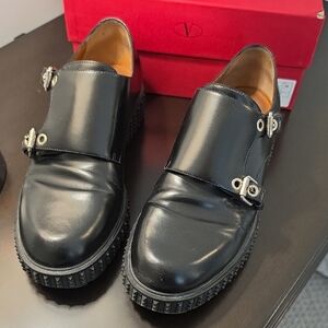 Black Leather Double-Monk Strap Men’s Shoes